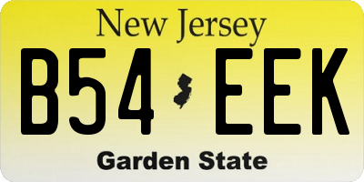 NJ license plate B54EEK