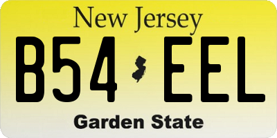 NJ license plate B54EEL