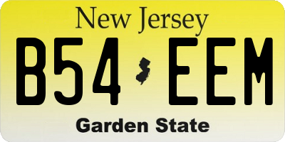 NJ license plate B54EEM