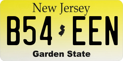 NJ license plate B54EEN