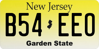 NJ license plate B54EEO