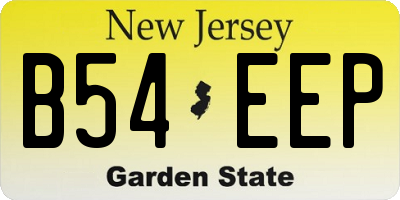 NJ license plate B54EEP