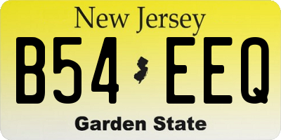 NJ license plate B54EEQ