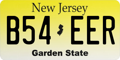 NJ license plate B54EER