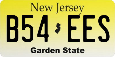 NJ license plate B54EES