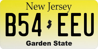 NJ license plate B54EEU