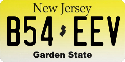 NJ license plate B54EEV