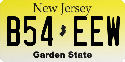 NJ license plate B54EEW