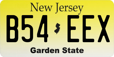 NJ license plate B54EEX