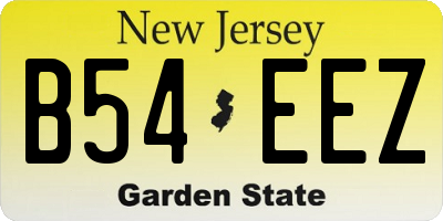 NJ license plate B54EEZ