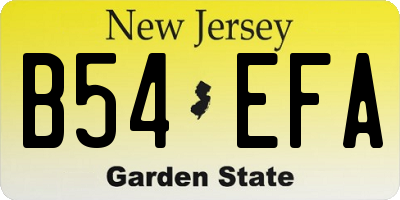 NJ license plate B54EFA