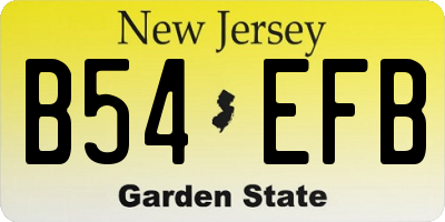 NJ license plate B54EFB