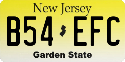 NJ license plate B54EFC