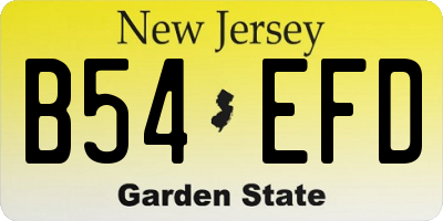 NJ license plate B54EFD