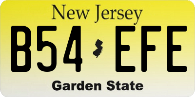 NJ license plate B54EFE
