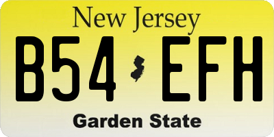 NJ license plate B54EFH