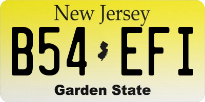NJ license plate B54EFI