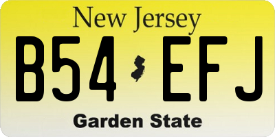 NJ license plate B54EFJ