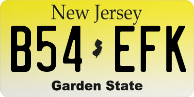 NJ license plate B54EFK