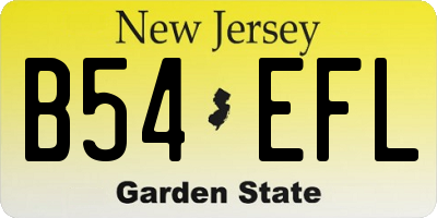 NJ license plate B54EFL