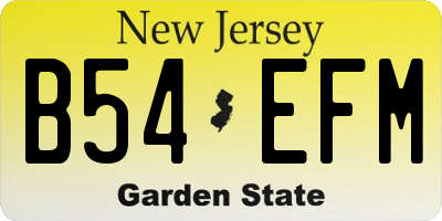 NJ license plate B54EFM