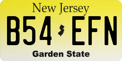 NJ license plate B54EFN