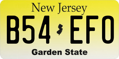 NJ license plate B54EFO