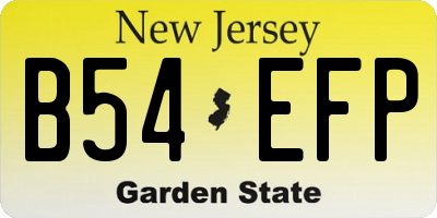 NJ license plate B54EFP