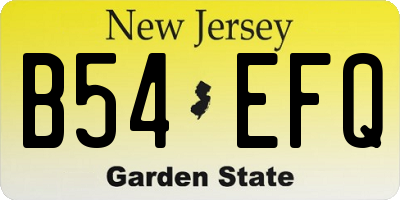 NJ license plate B54EFQ