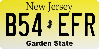 NJ license plate B54EFR