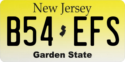 NJ license plate B54EFS