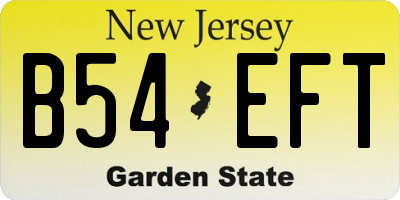 NJ license plate B54EFT