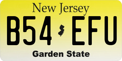 NJ license plate B54EFU