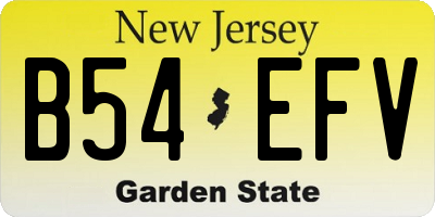 NJ license plate B54EFV