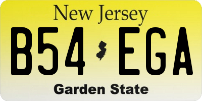 NJ license plate B54EGA