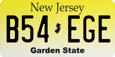 NJ license plate B54EGE