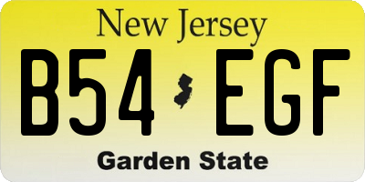 NJ license plate B54EGF