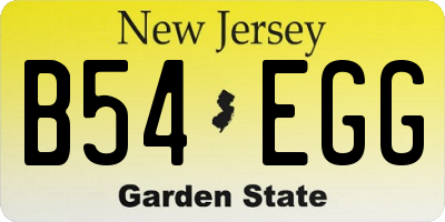 NJ license plate B54EGG