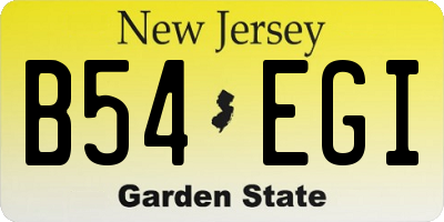 NJ license plate B54EGI