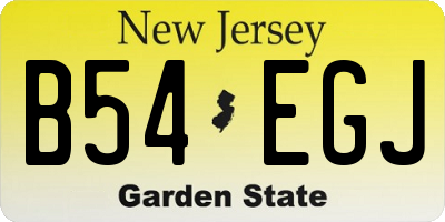NJ license plate B54EGJ
