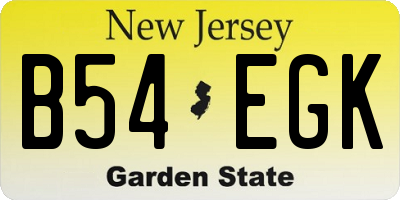 NJ license plate B54EGK