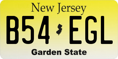 NJ license plate B54EGL