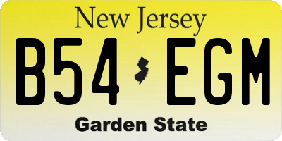 NJ license plate B54EGM