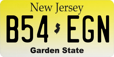 NJ license plate B54EGN