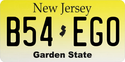 NJ license plate B54EGO