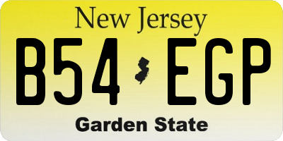 NJ license plate B54EGP