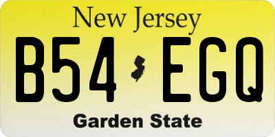 NJ license plate B54EGQ