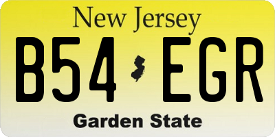 NJ license plate B54EGR