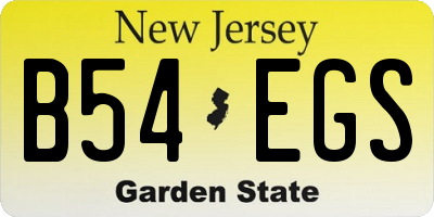 NJ license plate B54EGS