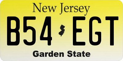 NJ license plate B54EGT